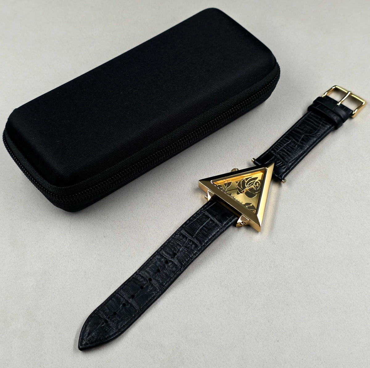 ALIVE × JULIDY Rose-Motif Triangular Watch