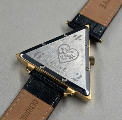 ALIVE × JULIDY Rose-Motif Triangular Watch