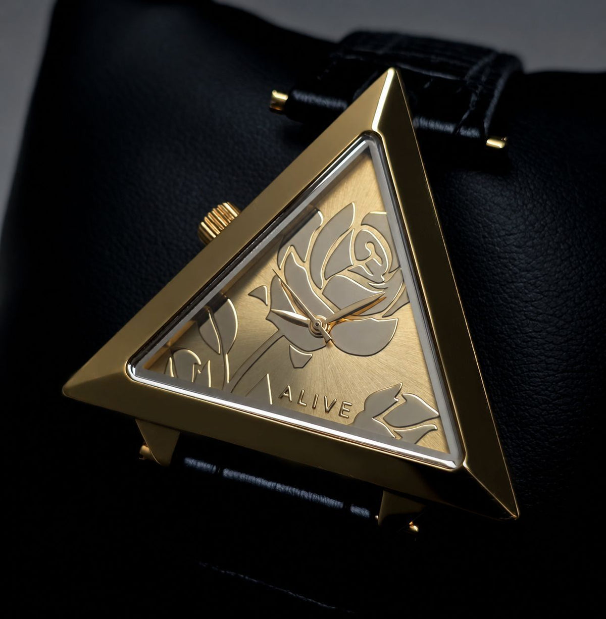 ALIVE × JULIDY Rose-Motif Triangular Watch
