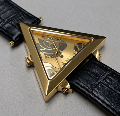 ALIVE × JULIDY Rose-Motif Triangular Watch