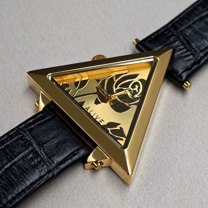 ALIVE × JULIDY Rose-Motif Triangular Watch
