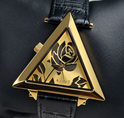 ALIVE × JULIDY Rose-Motif Triangular Watch