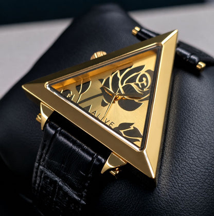 ALIVE × JULIDY Rose-Motif Triangular Watch