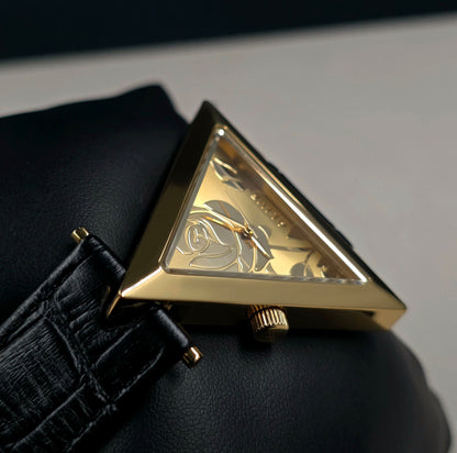 ALIVE × JULIDY Rose-Motif Triangular Watch