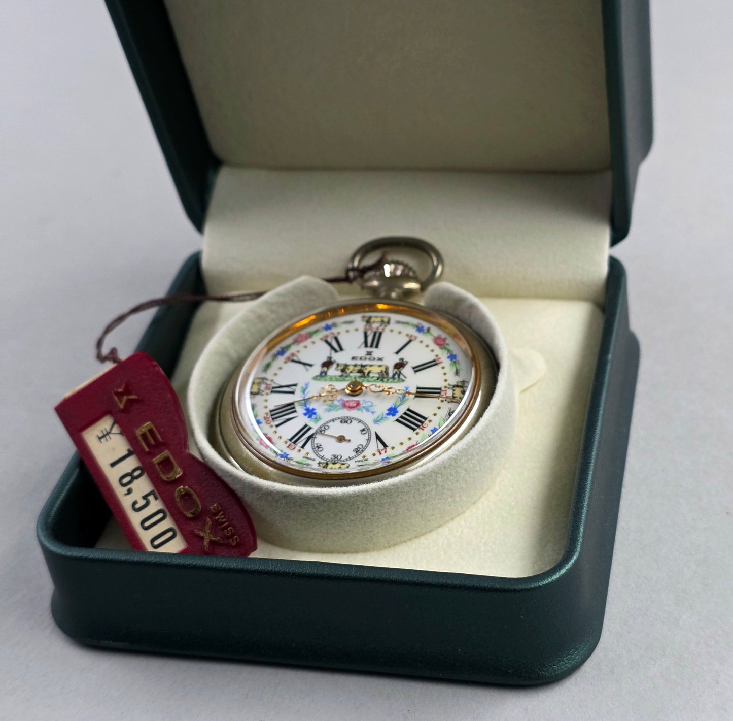 Edox Swiss Pocket Watch – Alpine Cow Dial