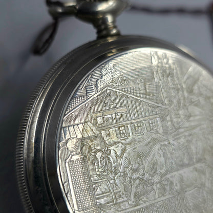 Edox Swiss Pocket Watch – Alpine Cow Dial