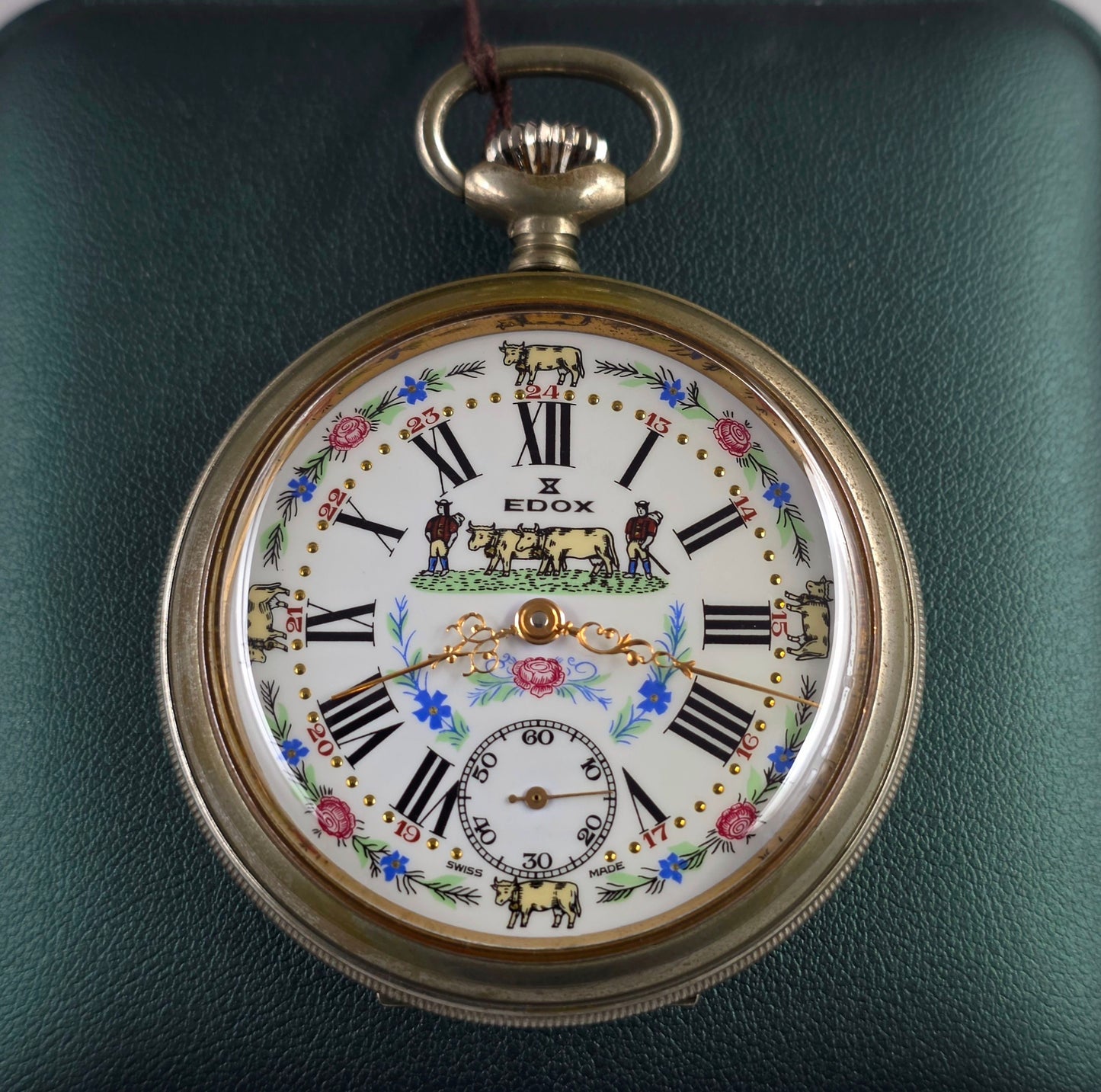 Edox Swiss Pocket Watch – Alpine Cow Dial
