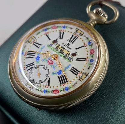 Edox Swiss Pocket Watch – Alpine Cow Dial