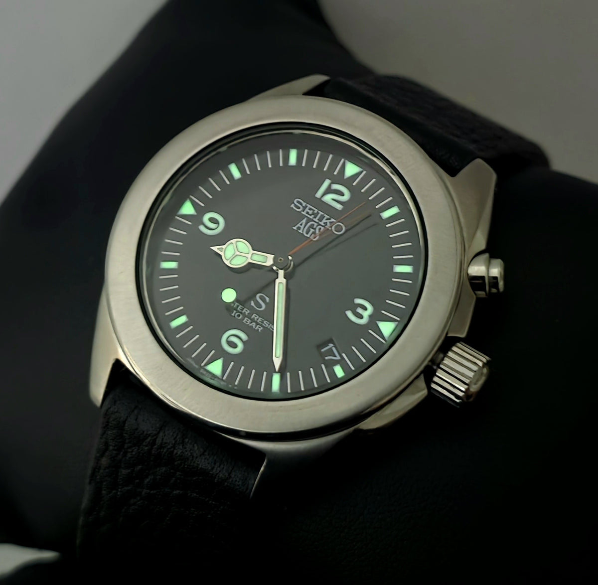 Seiko AGS SUS 5M22-6C30 - Black Dial
