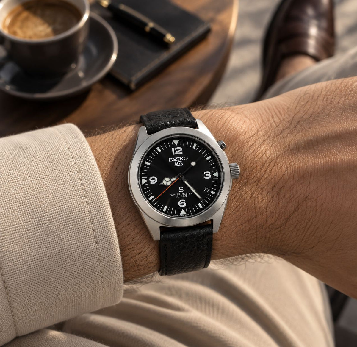 Seiko AGS SUS 5M22-6C30 - Black Dial