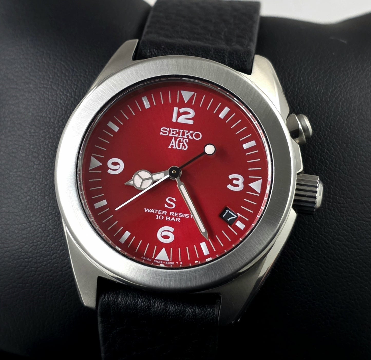 Seiko AGS SUS 5M22-6C30 A Red-Dialled Rare