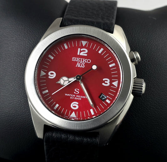 Seiko AGS SUS 5M22-6C30 A Red-Dialled Rare