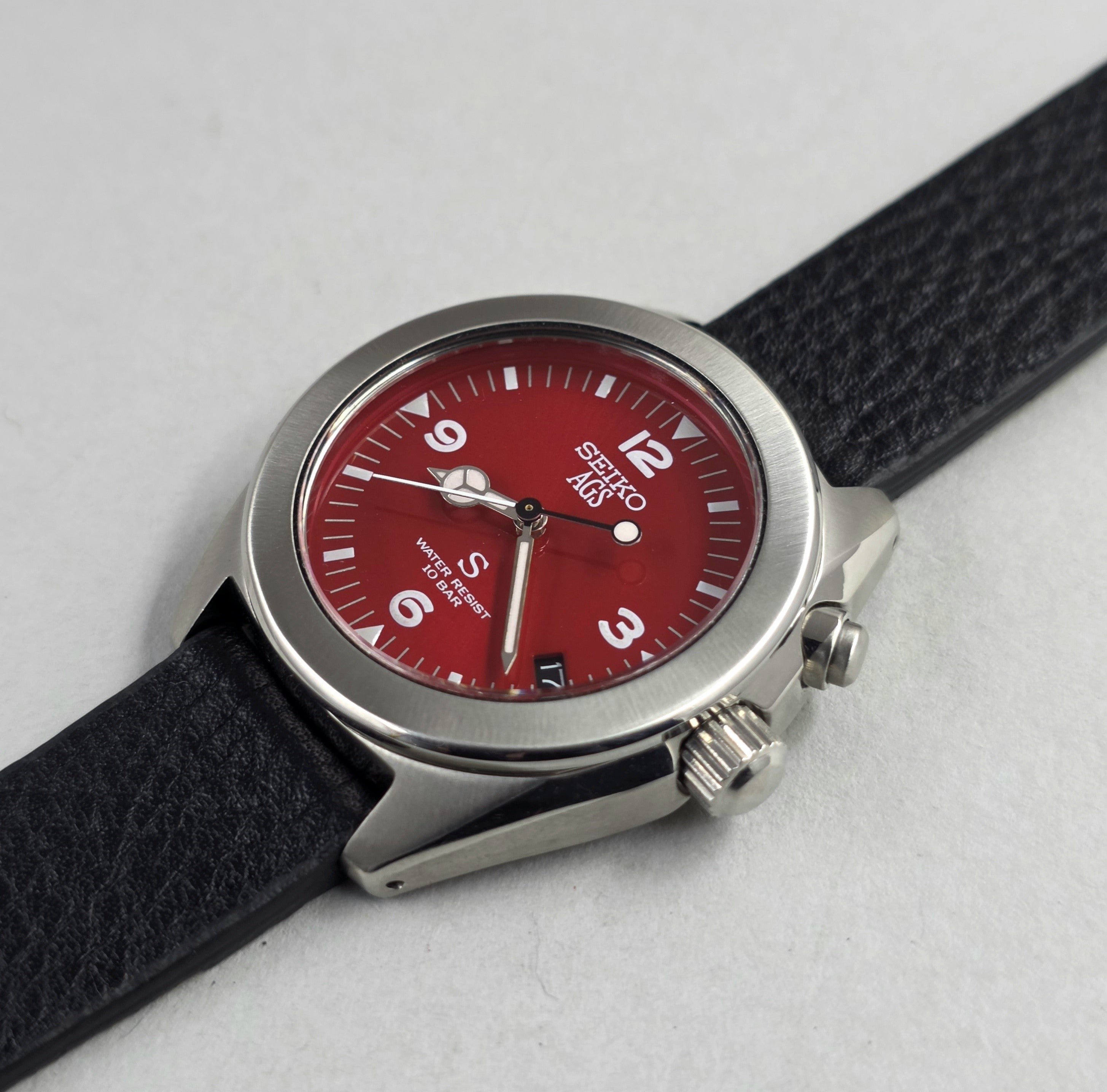 Seiko AGS SUS 5M22-6C30 A Red-Dialled – Turgay's Watches